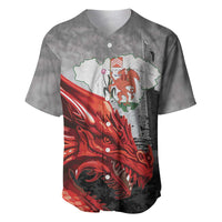 Wales Cardiff Capital Baseball Jersey Welsh Red Dragon Castell Caerdydd - Wonder Print Shop