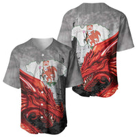 Wales Cardiff Capital Baseball Jersey Welsh Red Dragon Castell Caerdydd - Wonder Print Shop