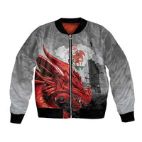 Wales Cardiff Capital Bomber Jacket Welsh Red Dragon Castell Caerdydd - Wonder Print Shop