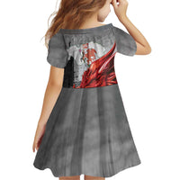 Wales Cardiff Capital Family Matching Off Shoulder Short Dress and Hawaiian Shirt Welsh Red Dragon Castell Caerdydd - Wonder Print Shop