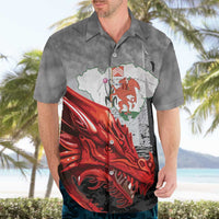 Wales Cardiff Capital Hawaiian Shirt Welsh Red Dragon Castell Caerdydd - Wonder Print Shop