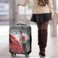 Wales Cardiff Capital Luggage Cover Welsh Red Dragon Castell Caerdydd - Wonder Print Shop
