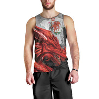 Wales Cardiff Capital Men Tank Top Welsh Red Dragon Castell Caerdydd - Wonder Print Shop