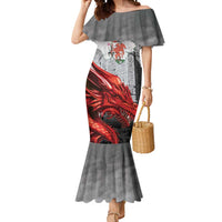 Wales Cardiff Capital Mermaid Dress Welsh Red Dragon Castell Caerdydd - Wonder Print Shop