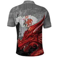 Wales Cardiff Capital Polo Shirt Welsh Red Dragon Castell Caerdydd - Wonder Print Shop