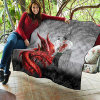 Wales Cardiff Capital Quilt Welsh Red Dragon Castell Caerdydd - Wonder Print Shop