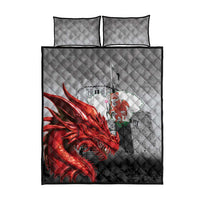 Wales Cardiff Capital Quilt Bed Set Welsh Red Dragon Castell Caerdydd - Wonder Print Shop