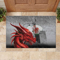 Wales Cardiff Capital Rubber Doormat Welsh Red Dragon Castell Caerdydd - Wonder Print Shop