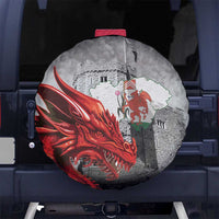 Wales Cardiff Capital Spare Tire Cover Welsh Red Dragon Castell Caerdydd - Wonder Print Shop
