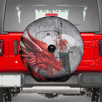 Wales Cardiff Capital Spare Tire Cover Welsh Red Dragon Castell Caerdydd - Wonder Print Shop