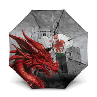 Wales Cardiff Capital Umbrella Welsh Red Dragon Castell Caerdydd - Wonder Print Shop