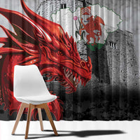 Wales Cardiff Capital Window Curtain Welsh Red Dragon Castell Caerdydd - Wonder Print Shop