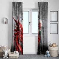 Wales Cardiff Capital Window Curtain Welsh Red Dragon Castell Caerdydd - Wonder Print Shop