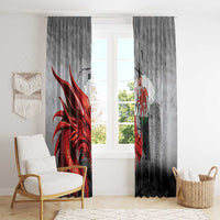 Wales Cardiff Capital Window Curtain Welsh Red Dragon Castell Caerdydd - Wonder Print Shop