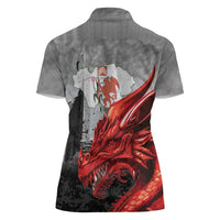 Wales Cardiff Capital Women Polo Shirt Welsh Red Dragon Castell Caerdydd - Wonder Print Shop