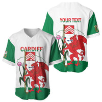 Personalised Wales Cardiff Capital Baseball Jersey Welsh Dragon Glamorgan Flag Style - Wonder Print Shop