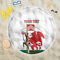 Personalised Wales Cardiff Capital Beach Blanket Welsh Dragon Glamorgan Flag Style - Wonder Print Shop