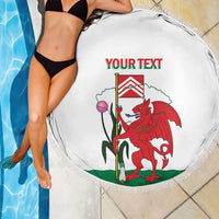Personalised Wales Cardiff Capital Beach Blanket Welsh Dragon Glamorgan Flag Style - Wonder Print Shop