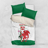 Personalised Wales Cardiff Capital Bedding Set Welsh Dragon Glamorgan Flag Style - Wonder Print Shop