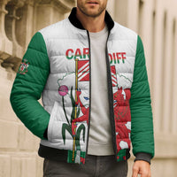 Personalised Wales Cardiff Capital Bomber Puffer Jacket Welsh Dragon Glamorgan Flag Style - Wonder Print Shop