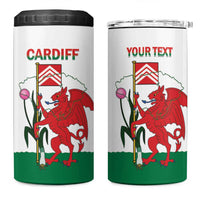 Personalised Wales Cardiff Capital 4 in 1 Can Cooler Tumbler Welsh Dragon Glamorgan Flag Style - Wonder Print Shop
