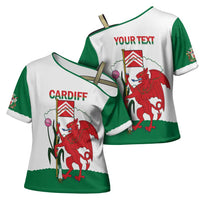Personalised Wales Cardiff Capital Cross Shoulder Shirt Welsh Dragon Glamorgan Flag Style - Wonder Print Shop