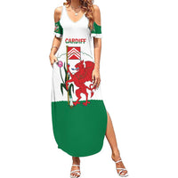 Personalised Wales Cardiff Capital Family Matching Summer Maxi Dress and Hawaiian Shirt Welsh Dragon Glamorgan Flag Style - Wonder Print Shop