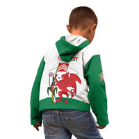 Personalised Wales Cardiff Capital Kid Hoodie Welsh Dragon Glamorgan Flag Style - Wonder Print Shop