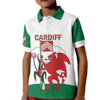 Personalised Wales Cardiff Capital Kid Polo Shirt Welsh Dragon Glamorgan Flag Style - Wonder Print Shop