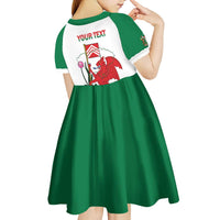 Personalised Wales Cardiff Capital Kid Short Sleeve Dress Welsh Dragon Glamorgan Flag Style - Wonder Print Shop