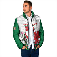 Personalised Wales Cardiff Capital Padded Jacket Welsh Dragon Glamorgan Flag Style - Wonder Print Shop