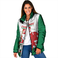 Personalised Wales Cardiff Capital Padded Jacket Welsh Dragon Glamorgan Flag Style - Wonder Print Shop