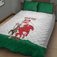 Personalised Wales Cardiff Capital Quilt Bed Set Welsh Dragon Glamorgan Flag Style - Wonder Print Shop