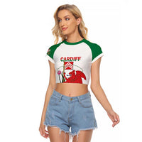 Personalised Wales Cardiff Capital Raglan Cropped T Shirt Welsh Dragon Glamorgan Flag Style - Wonder Print Shop