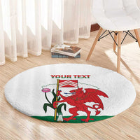 Personalised Wales Cardiff Capital Round Carpet Welsh Dragon Glamorgan Flag Style - Wonder Print Shop