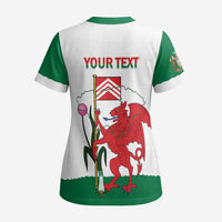 Personalised Wales Cardiff Capital Scrub Top Welsh Dragon Glamorgan Flag Style - Wonder Print Shop