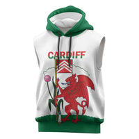 Personalised Wales Cardiff Capital Sleeveless Hoodie Welsh Dragon Glamorgan Flag Style - Wonder Print Shop