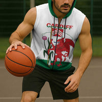 Personalised Wales Cardiff Capital Sleeveless Zip Hoodie Welsh Dragon Glamorgan Flag Style - Wonder Print Shop