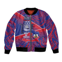 Port-au-Prince Afro-Haitians Bomber Jacket Ayiti Map Pòtoprens Flag Color - Wonder Print Shop