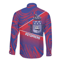 Port-au-Prince Afro-Haitians Long Sleeve Button Shirt Ayiti Map Pòtoprens Flag Color - Wonder Print Shop