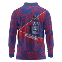 Port-au-Prince Afro-Haitians Long Sleeve Polo Shirt Ayiti Map Pòtoprens Flag Color - Wonder Print Shop