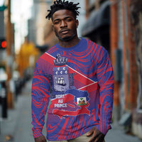 Port-au-Prince Afro-Haitians Long Sleeve Shirt Ayiti Map Pòtoprens Flag Color - Wonder Print Shop