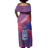 Port-au-Prince Afro-Haitians Off Shoulder Maxi Dress Ayiti Map Pòtoprens Flag Color - Wonder Print Shop