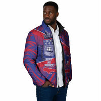 Port-au-Prince Afro-Haitians Padded Jacket Ayiti Map Pòtoprens Flag Color - Wonder Print Shop