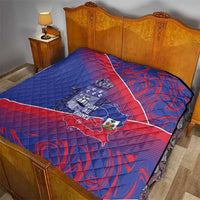 Port-au-Prince Afro-Haitians Quilt Ayiti Map Pòtoprens Flag Color - Wonder Print Shop