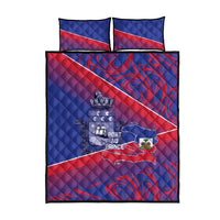 Port-au-Prince Afro-Haitians Quilt Bed Set Ayiti Map Pòtoprens Flag Color - Wonder Print Shop
