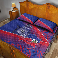 Port-au-Prince Afro-Haitians Quilt Bed Set Ayiti Map Pòtoprens Flag Color - Wonder Print Shop
