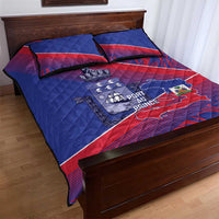 Port-au-Prince Afro-Haitians Quilt Bed Set Ayiti Map Pòtoprens Flag Color - Wonder Print Shop