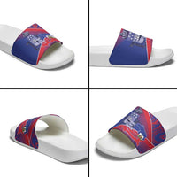 Port-au-Prince Afro-Haitians Slide Sandals Ayiti Map Pòtoprens Flag Color - Wonder Print Shop