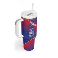 Port-au-Prince Afro-Haitians Tumbler With Handle Ayiti Map Pòtoprens Flag Color - Wonder Print Shop